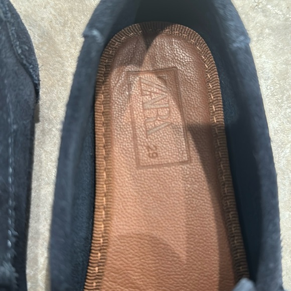 Zara Kids Leather Loafers Like New Dressy Size: EU 29 / US 11.5 Navy - Picture 7 of 8